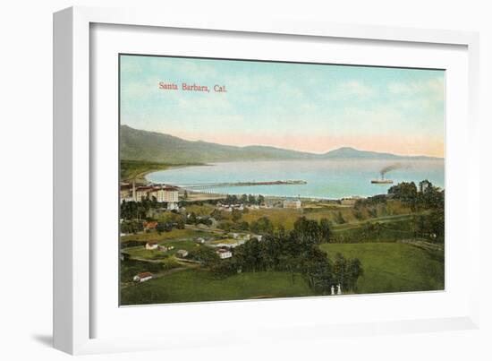 View over Santa Barbara, California-null-Framed Art Print