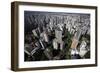 View over Sao Paulo Skyscrapers and Traffic Jam from Taxi Helicopter-Olivier Goujon-Framed Photographic Print