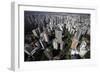 View over Sao Paulo Skyscrapers and Traffic Jam from Taxi Helicopter-Olivier Goujon-Framed Photographic Print