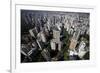 View over Sao Paulo Skyscrapers and Traffic Jam from Taxi Helicopter-Olivier Goujon-Framed Photographic Print