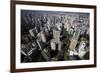 View over Sao Paulo Skyscrapers and Traffic Jam from Taxi Helicopter-Olivier Goujon-Framed Photographic Print