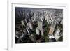 View over Sao Paulo Skyscrapers and Traffic Jam from Taxi Helicopter-Olivier Goujon-Framed Photographic Print