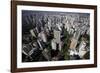 View over Sao Paulo Skyscrapers and Traffic Jam from Taxi Helicopter-Olivier Goujon-Framed Photographic Print