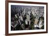 View over Sao Paulo Skyscrapers and Traffic Jam from Taxi Helicopter-Olivier Goujon-Framed Photographic Print