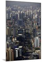 View over Sao Paulo Skyscrapers and Traffic Jam from Taxi Helicopter-Olivier Goujon-Mounted Photographic Print