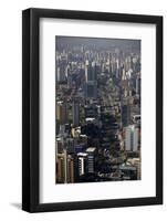 View over Sao Paulo Skyscrapers and Traffic Jam from Taxi Helicopter-Olivier Goujon-Framed Photographic Print