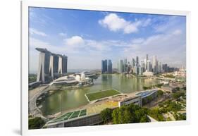 View over Singapore Skyline around Marina Bay with Marina Bay Sands-Fraser Hall-Framed Photographic Print