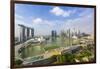 View over Singapore Skyline around Marina Bay with Marina Bay Sands-Fraser Hall-Framed Photographic Print