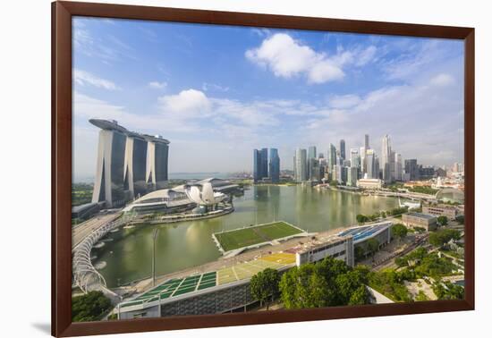 View over Singapore Skyline around Marina Bay with Marina Bay Sands-Fraser Hall-Framed Photographic Print