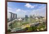 View over Singapore Skyline around Marina Bay with Marina Bay Sands-Fraser Hall-Framed Photographic Print