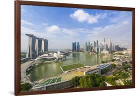 View over Singapore Skyline around Marina Bay with Marina Bay Sands-Fraser Hall-Framed Photographic Print