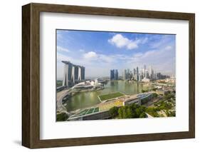 View over Singapore Skyline around Marina Bay with Marina Bay Sands-Fraser Hall-Framed Photographic Print