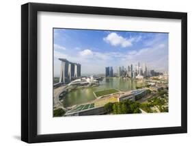 View over Singapore Skyline around Marina Bay with Marina Bay Sands-Fraser Hall-Framed Photographic Print