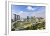 View over Singapore Skyline around Marina Bay with Marina Bay Sands-Fraser Hall-Framed Photographic Print