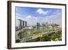 View over Singapore Skyline around Marina Bay with Marina Bay Sands-Fraser Hall-Framed Photographic Print