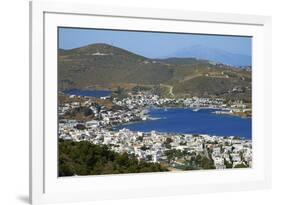 View over Skala, Patmos, Dodecanese, Greek Islands, Greece, Europe-null-Framed Photographic Print