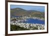 View over Skala, Patmos, Dodecanese, Greek Islands, Greece, Europe-null-Framed Photographic Print