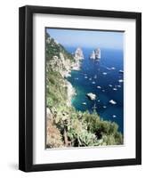 View Over Southern Coast to the Faraglioni Rocks, Island of Capri, Campania, Italy, Mediterranean-Ruth Tomlinson-Framed Premium Photographic Print