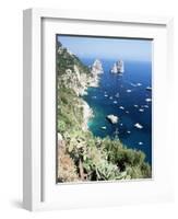 View Over Southern Coast to the Faraglioni Rocks, Island of Capri, Campania, Italy, Mediterranean-Ruth Tomlinson-Framed Photographic Print