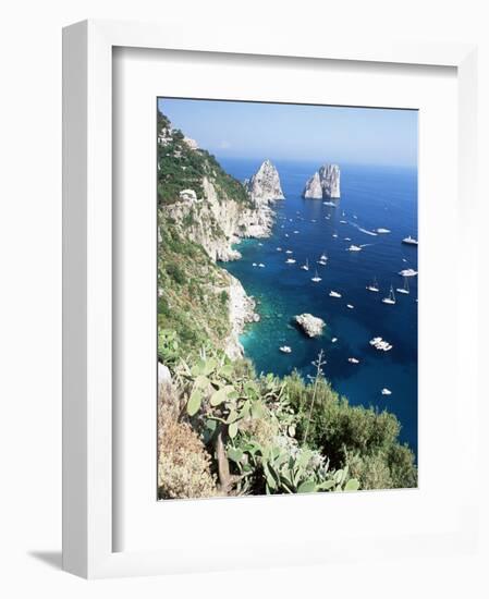 View Over Southern Coast to the Faraglioni Rocks, Island of Capri, Campania, Italy, Mediterranean-Ruth Tomlinson-Framed Photographic Print