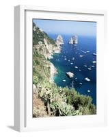 View Over Southern Coast to the Faraglioni Rocks, Island of Capri, Campania, Italy, Mediterranean-Ruth Tomlinson-Framed Photographic Print