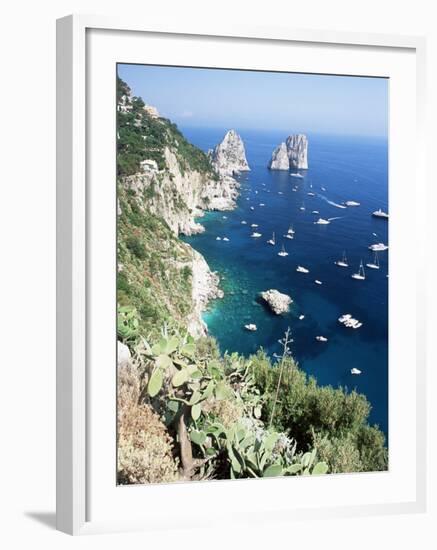 View Over Southern Coast to the Faraglioni Rocks, Island of Capri, Campania, Italy, Mediterranean-Ruth Tomlinson-Framed Photographic Print