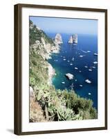 View Over Southern Coast to the Faraglioni Rocks, Island of Capri, Campania, Italy, Mediterranean-Ruth Tomlinson-Framed Photographic Print