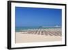 View over Spiaggia Di San Lorenzo Beach to the Lighthouse on Isola Di Sant'Eufemia Island, Vieste-Markus Lange-Framed Photographic Print