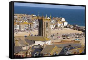 View over St. Ives, Cornwall, England, United Kingdom, Europe-Miles Ertman-Framed Stretched Canvas