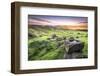 View over Stanage Edge Millstones at Sunrise, Peak District National Park, Derbyshire-Andrew Sproule-Framed Photographic Print