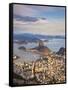 View over Sugarloaf Mountain and City Centre, Rio De Janeiro, Brazil-Peter Adams-Framed Stretched Canvas
