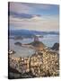 View over Sugarloaf Mountain and City Centre, Rio De Janeiro, Brazil-Peter Adams-Stretched Canvas
