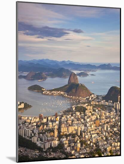 View over Sugarloaf Mountain and City Centre, Rio De Janeiro, Brazil-Peter Adams-Mounted Photographic Print