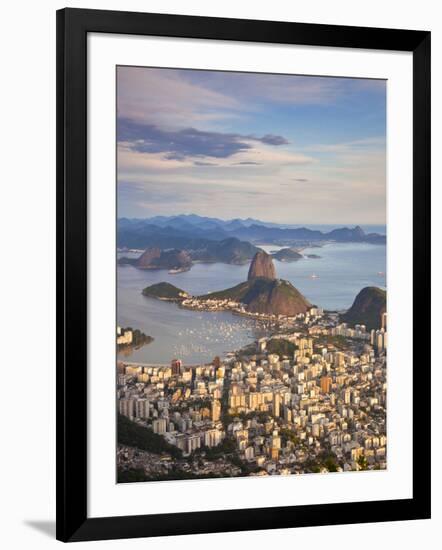 View over Sugarloaf Mountain and City Centre, Rio De Janeiro, Brazil-Peter Adams-Framed Photographic Print