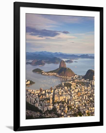 View over Sugarloaf Mountain and City Centre, Rio De Janeiro, Brazil-Peter Adams-Framed Photographic Print