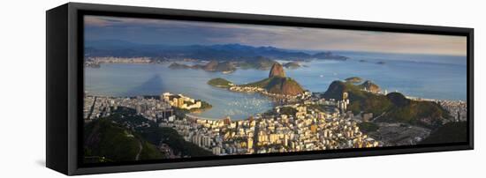 View over Sugarloaf Mountain and City Centre, Rio De Janeiro, Brazil-Peter Adams-Framed Stretched Canvas