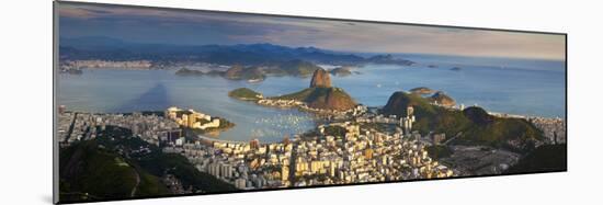 View over Sugarloaf Mountain and City Centre, Rio De Janeiro, Brazil-Peter Adams-Mounted Photographic Print