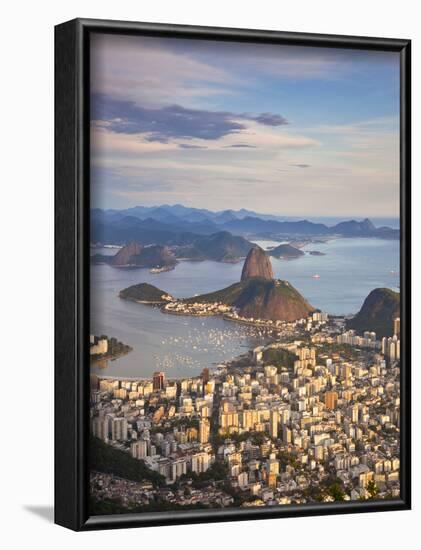 View over Sugarloaf Mountain and City Centre, Rio De Janeiro, Brazil-Peter Adams-Framed Photographic Print