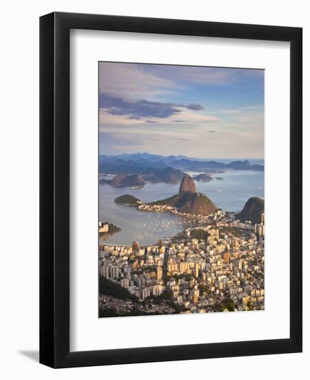 View over Sugarloaf Mountain and City Centre, Rio De Janeiro, Brazil-Peter Adams-Framed Photographic Print