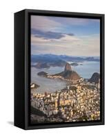 View over Sugarloaf Mountain and City Centre, Rio De Janeiro, Brazil-Peter Adams-Framed Stretched Canvas