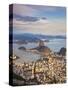 View over Sugarloaf Mountain and City Centre, Rio De Janeiro, Brazil-Peter Adams-Stretched Canvas