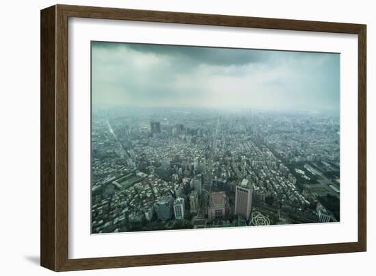 View over Taipei from the 101 Tower, Taipei, Taiwan, Asia-Michael Runkel-Framed Photographic Print