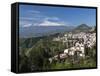 View over Taormina and Mount Etna, Taormina, Sicily, Italy, Europe-Stuart Black-Framed Stretched Canvas