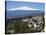 View over Taormina and Mount Etna, Taormina, Sicily, Italy, Europe-Stuart Black-Stretched Canvas