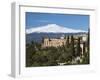 View over Taormina and Mount Etna with Hotel San Domenico Palace, Taormina, Sicily, Italy, Europe-Stuart Black-Framed Photographic Print
