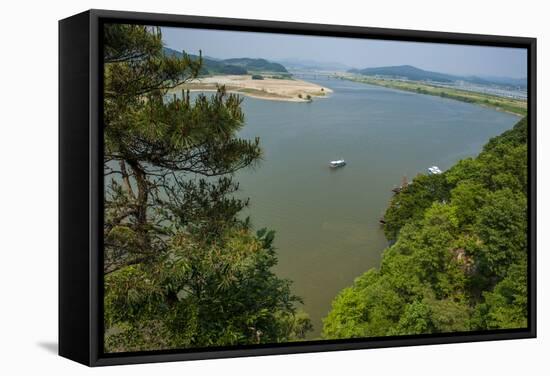 View over the Baengma River from the Buso Mountain Fortress in the Busosan Park-Michael-Framed Stretched Canvas