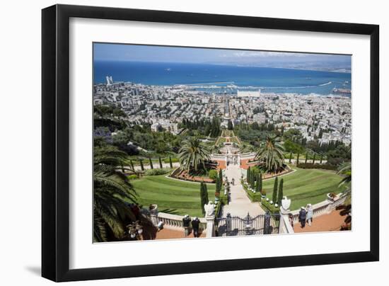 View over the Bahai Gardens, Haifa, Israel, Middle East-Yadid Levy-Framed Photographic Print