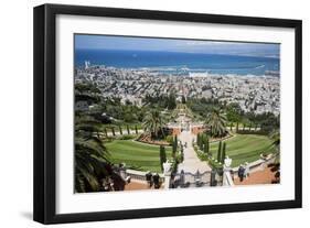 View over the Bahai Gardens, Haifa, Israel, Middle East-Yadid Levy-Framed Photographic Print