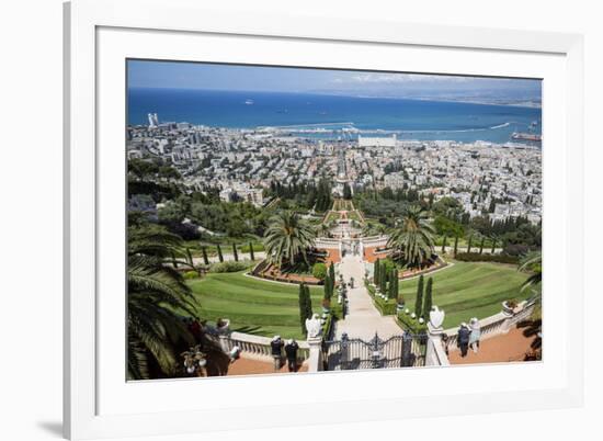 View over the Bahai Gardens, Haifa, Israel, Middle East-Yadid Levy-Framed Photographic Print