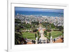 View over the Bahai Gardens, Haifa, Israel, Middle East-Yadid Levy-Framed Photographic Print